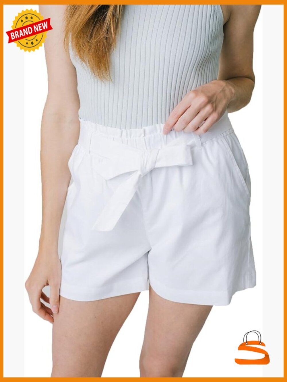 Women's Linen Drawstring Waist Shorts Above Knee Casual